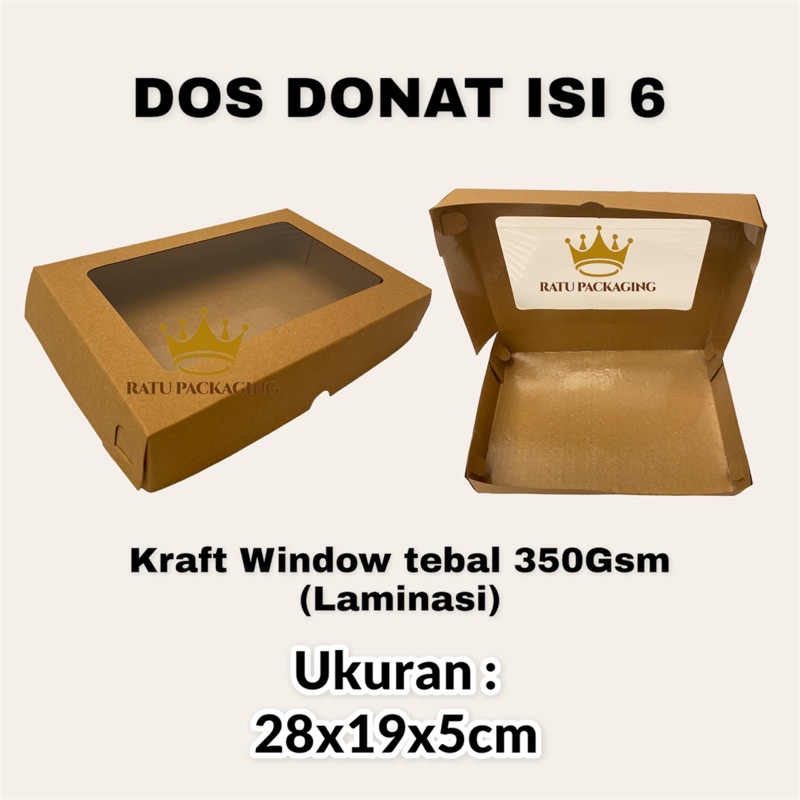 Jual Ratu Dos Kraft Donat D Isi Kue Donat Isi Window Laminasi Uk X X Kardus Box Kue