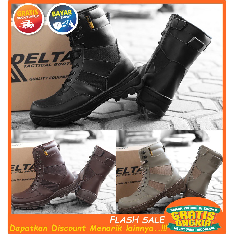 Jual SEPATU PRIA NINJA BOOTS AND SAFETY UJUNG BESI PDL TRACKING TOURING ...
