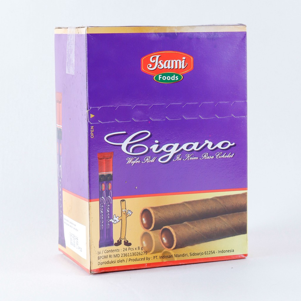 Jual Isami Food Cigaro Wafer Roll Ungu 6gr isi 24 pcs | Shopee Indonesia
