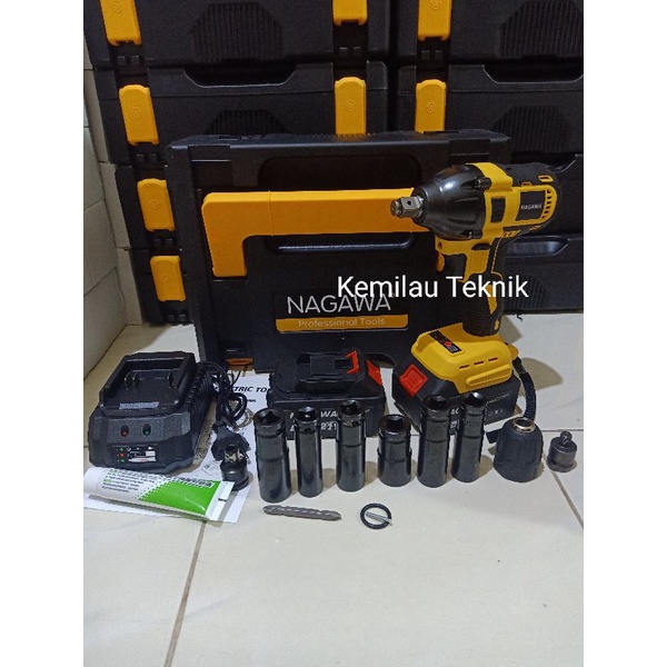 Jual Mesin Bor Impact Wrench NAGAWA 21V NIC21K Baterai Brushless ...