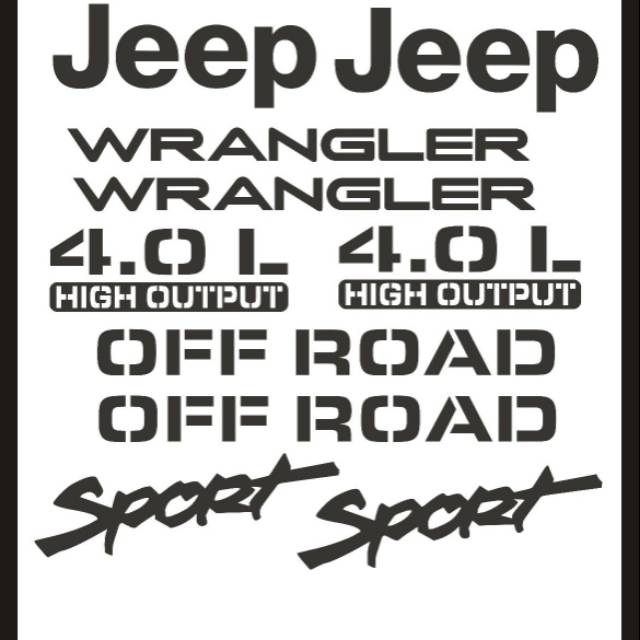 Jual Sticker Jeep Wrangler set Shopee Indonesia