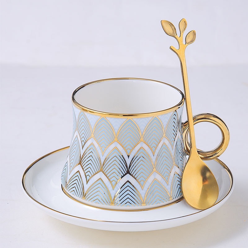 Jual Ashome Cangkir Keramik Motif Eropa Klasik Elegan Dengan Sendok Dan Piring Ceramic Tea Cup 9245