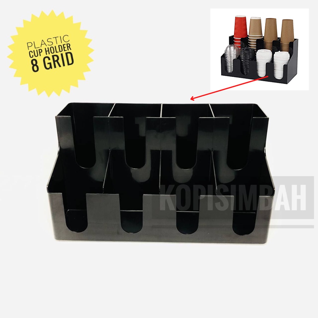 Jual Plastic Cup Holder Stand 8 Grid Slot Rak Tatakan Tempat Gelas ...