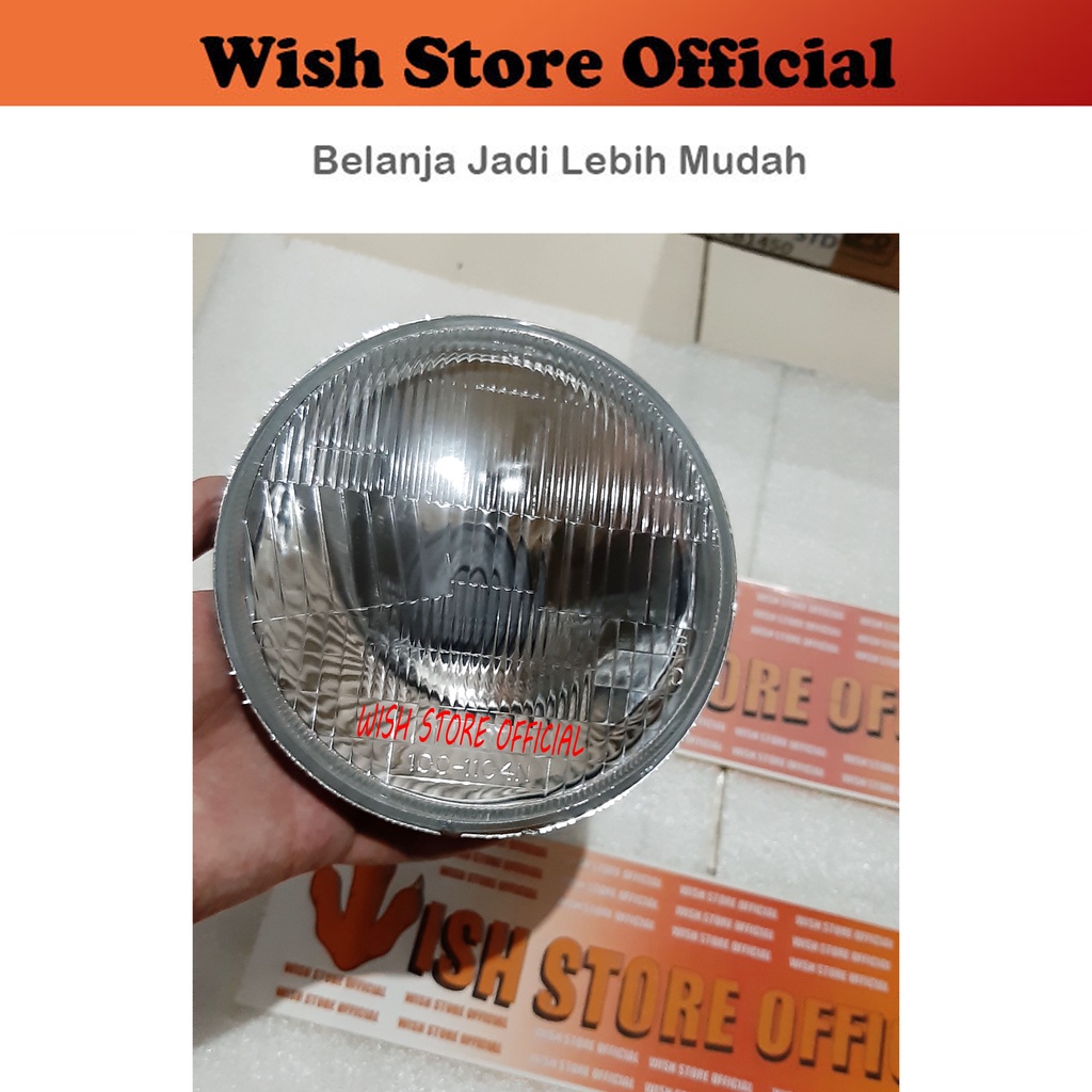Jual HEADLAMP LAMPU BESAR DEPAN HEAD LAMP UTAMA Universal Motor Mobil Bulat 5" inch Standart