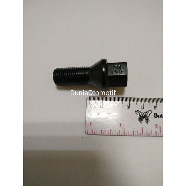 Jual Baut Roda Mercy Atau VW 14mm x 1.5 Hitam Panjang Ulir 2.8 Cm ...