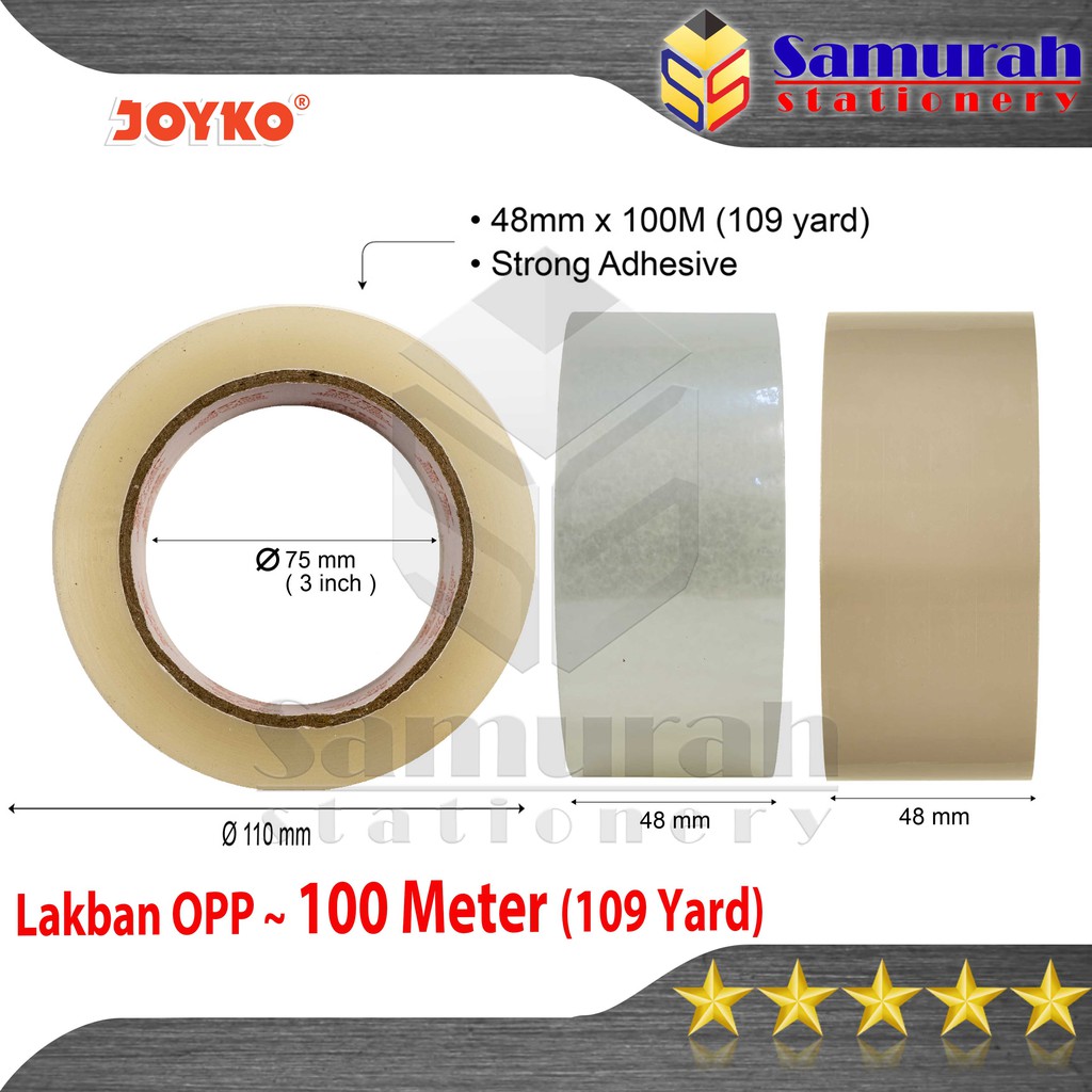 Jual Lakban Plastik Opp Tape Mm X Meter Joyko Bening Coklat