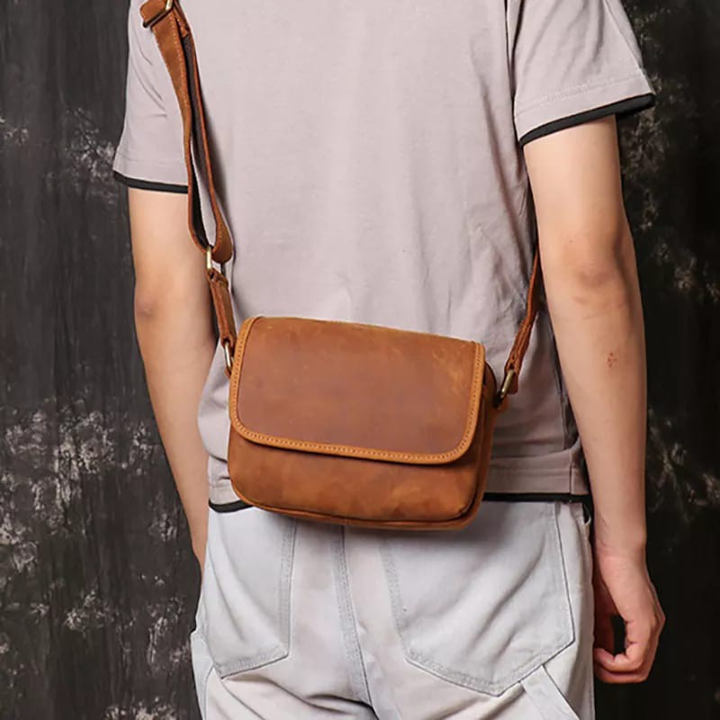 Jual ⭐⭐⭐⭐⭐ Tas Selempang Kulit Asli, Tas Kulit Selempang Pria Original