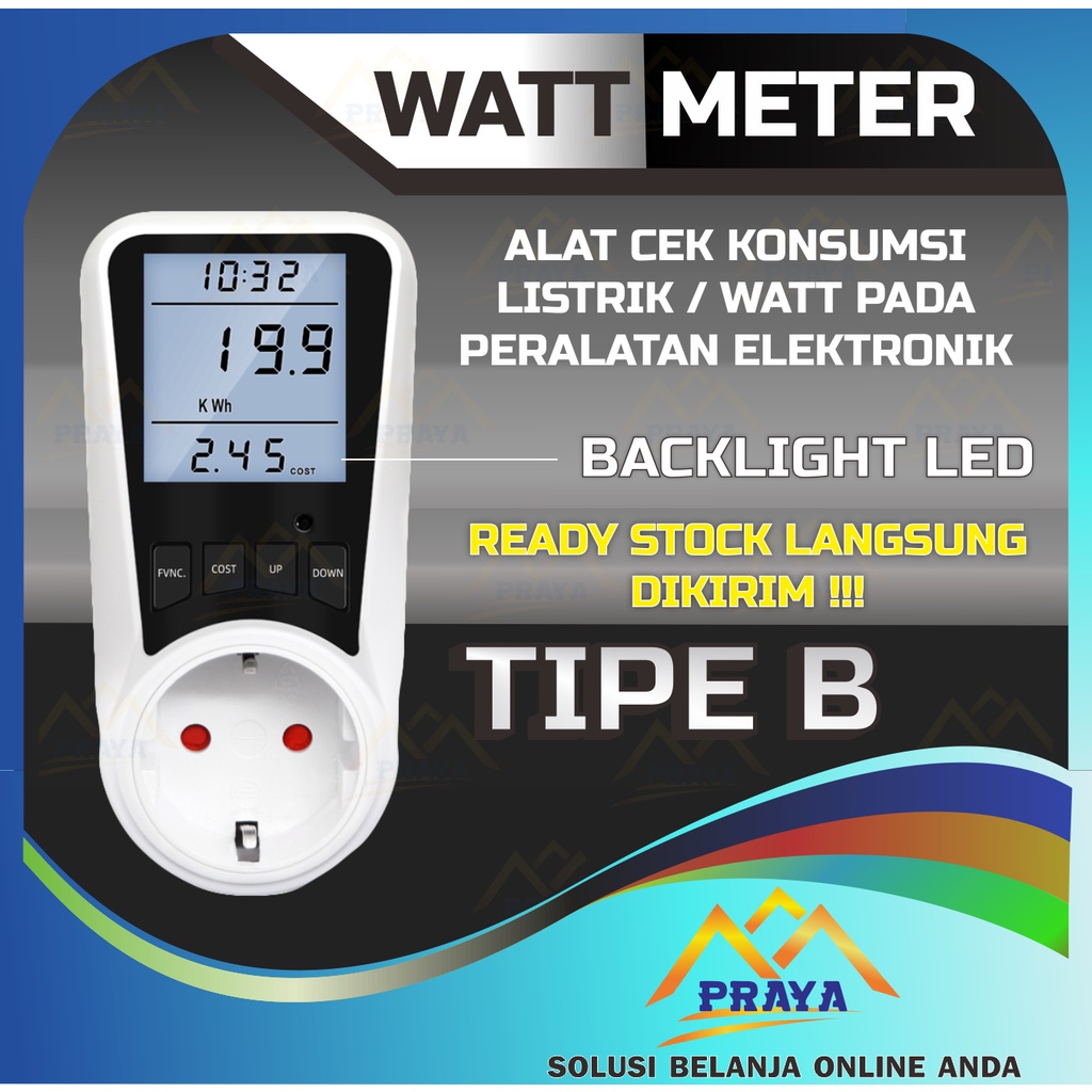 Jual Watt Meter Alat Tes Kwh Meter Digital Ukur Arus Listrik Daya Power