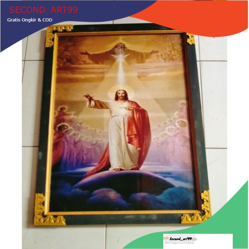 Jual Walldecor Lukisan Cetak Hiasan Dinding Poster Plus Bingkai Gambar Tuhan Yesus Ukuran