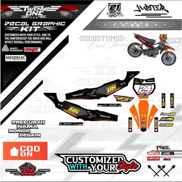 Jual Rbt decal rbt jup best sell 072⭐JUPITER VEGA NEW motor trail REVO ...