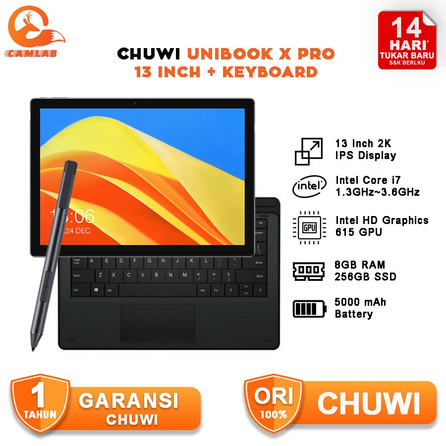 CHUWI UBook X Pro Intel Core i7 7Y75 Dual Core 8GB RAM 256GB