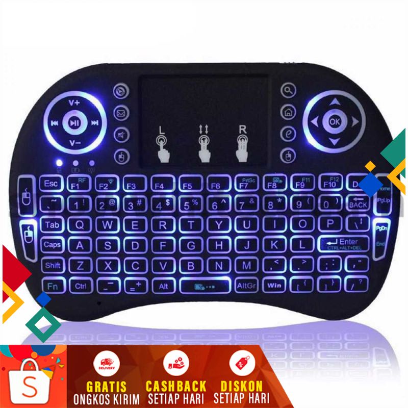 Jual Keyboard Wireless Mouse Mini RGB 2.4GHz BW06 Touch Pad Murah ...