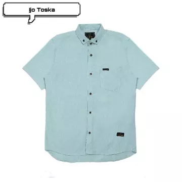 NUMAKENA Kemeja Pria Lengan Pendek Motif Polos