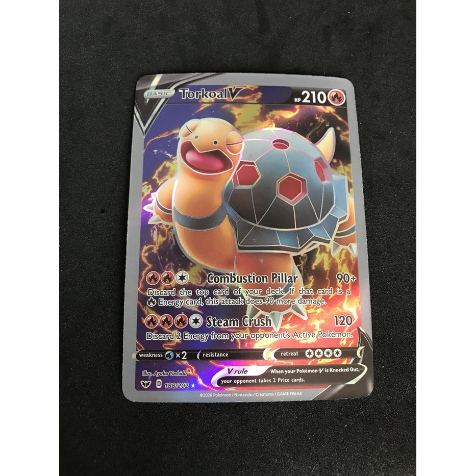 torkoal v pokemon card Sword & Shield Weakness Water 2 Resistance None None Retreat Cost Pokemon Torkoal V Full Art