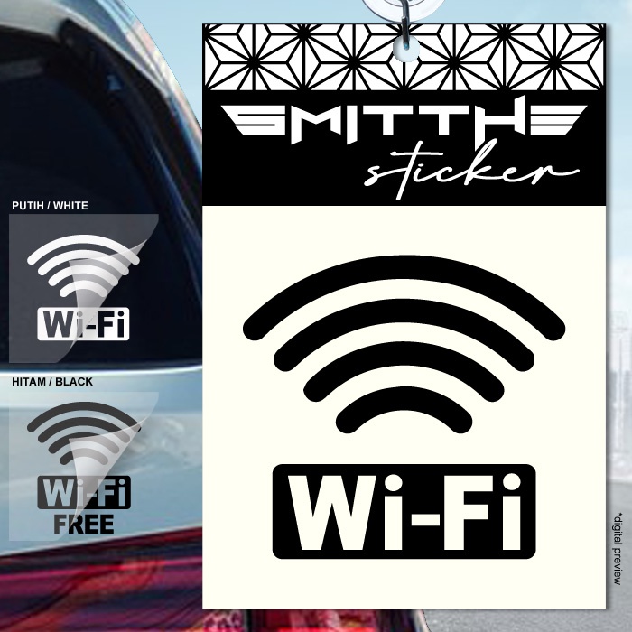 Jual Stiker WIFI Cutting Sticker Decal Waterproof untuk Mobil Motor ...