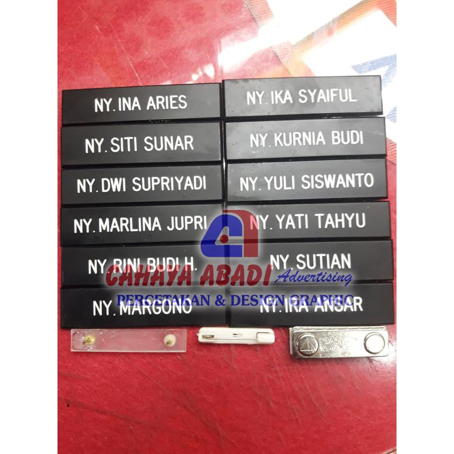 Jual Nama dada atau Name Tag atau Papan Nama Nyonya PENITI Shopee