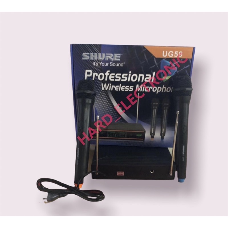 Jual Mic Wireless Shure UG 59 / UG-59 / UG59 Dual Handheld | Shopee ...