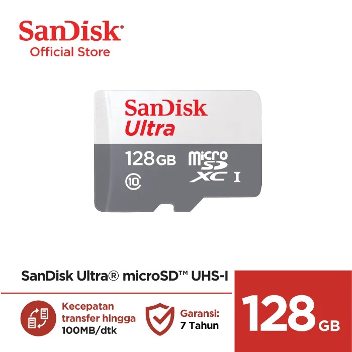 Jual Memori SD Card SanDisk Ultra microSDXC 64GB 128GB C10 UHSI Card