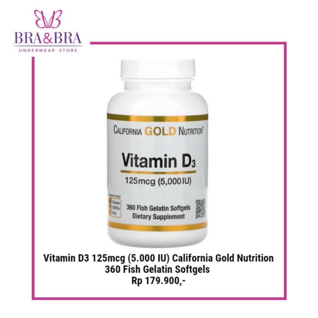 Jual Vitamin D3 125 Mcg California Gold Nutrition 360 Fish Gelatin
