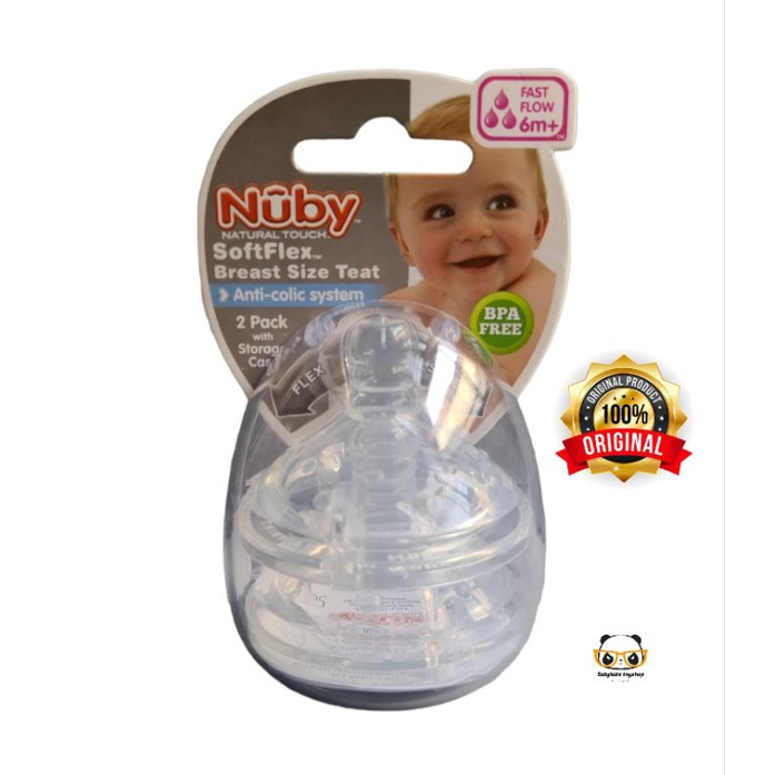 Nuby Botol Susu Dot Bayi Empeng Natural Touch Softflex Milk Bottle 0m+ 6m+  Teat