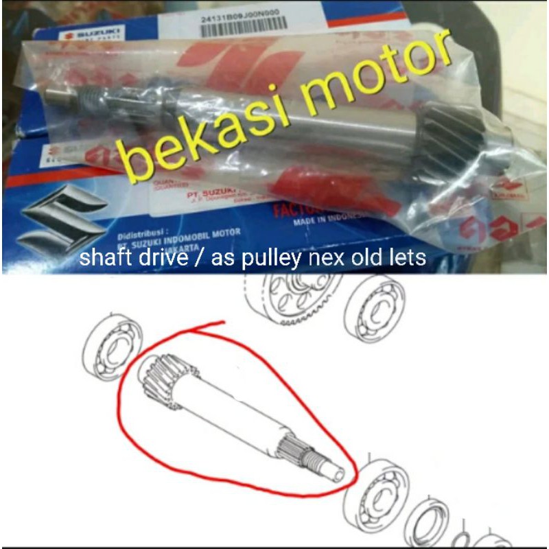 Jual 24131-09J shaft drive as pulley as puli suzuki nex 1 old lama ...