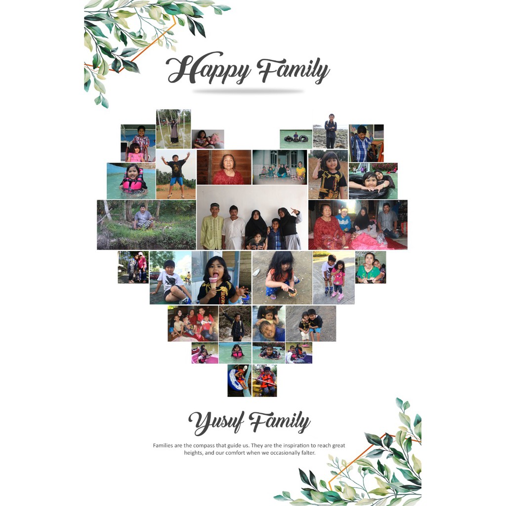 Jual Edit Foto Kolase LOVE Family, Wedding, Graduation, Anniversary