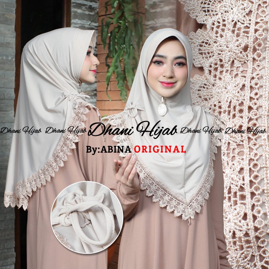 Jual Hijab/ Bergo/ Jilbab Instan Jersey Serut Renda /Kerudung Wanita/by ...