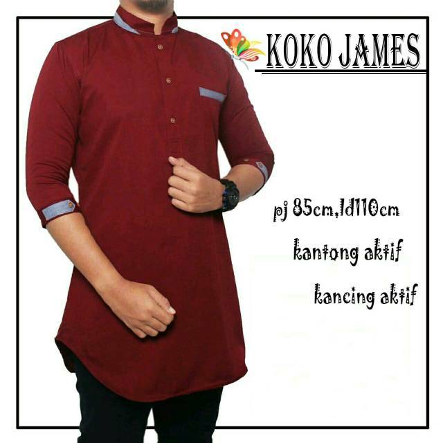 Jual Baju koko pria james fashion muslim baju lebaran koko katun ...