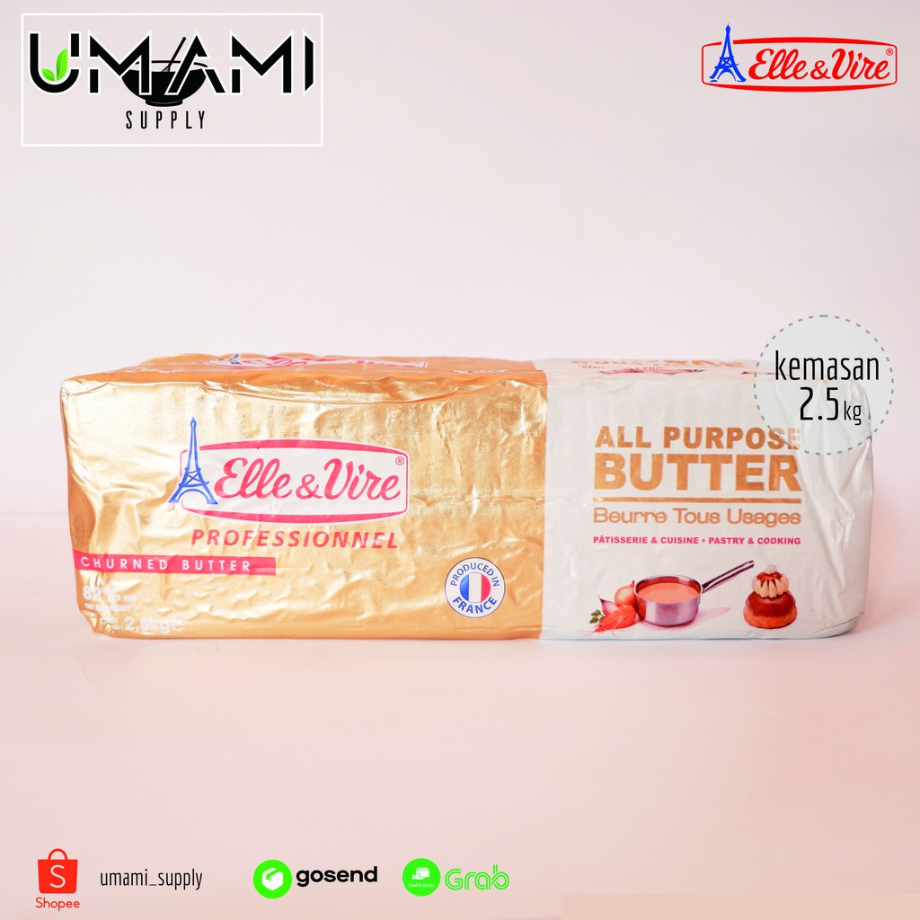 Jual Elle & Vire - Unsalted Butter - REPACK 250gr | Shopee Indonesia