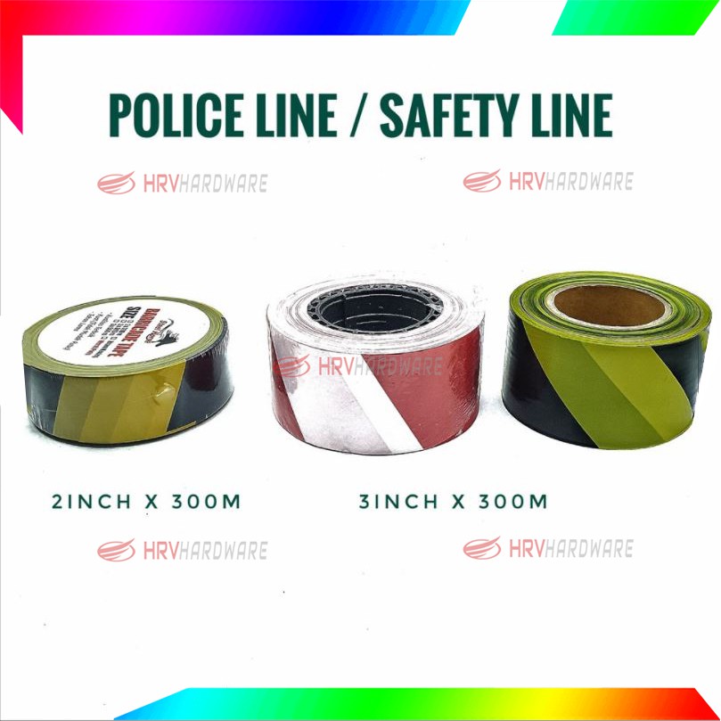 Jual Police Line 3 And 2 Inch X 300 Meter Hitam Kuning Barricade Tape