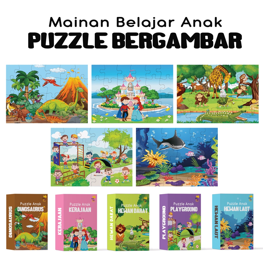 Jual MAINAN PUZZLE EDUKASI ANAK BALITA TK PAUD SD KAYU HEWAN DARAT ...