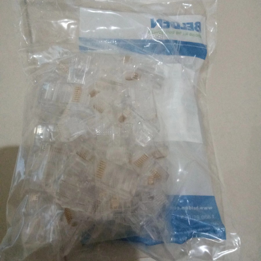 Jual UTP konektor RJ 45 Belden Connector RJ45 Cat 5 AP700007 isi 50 ...