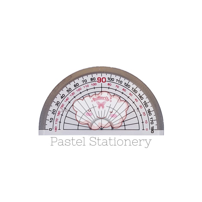 Jual Penggaris Busur Derajat Butterfly - Protractor 180 Derajat ...