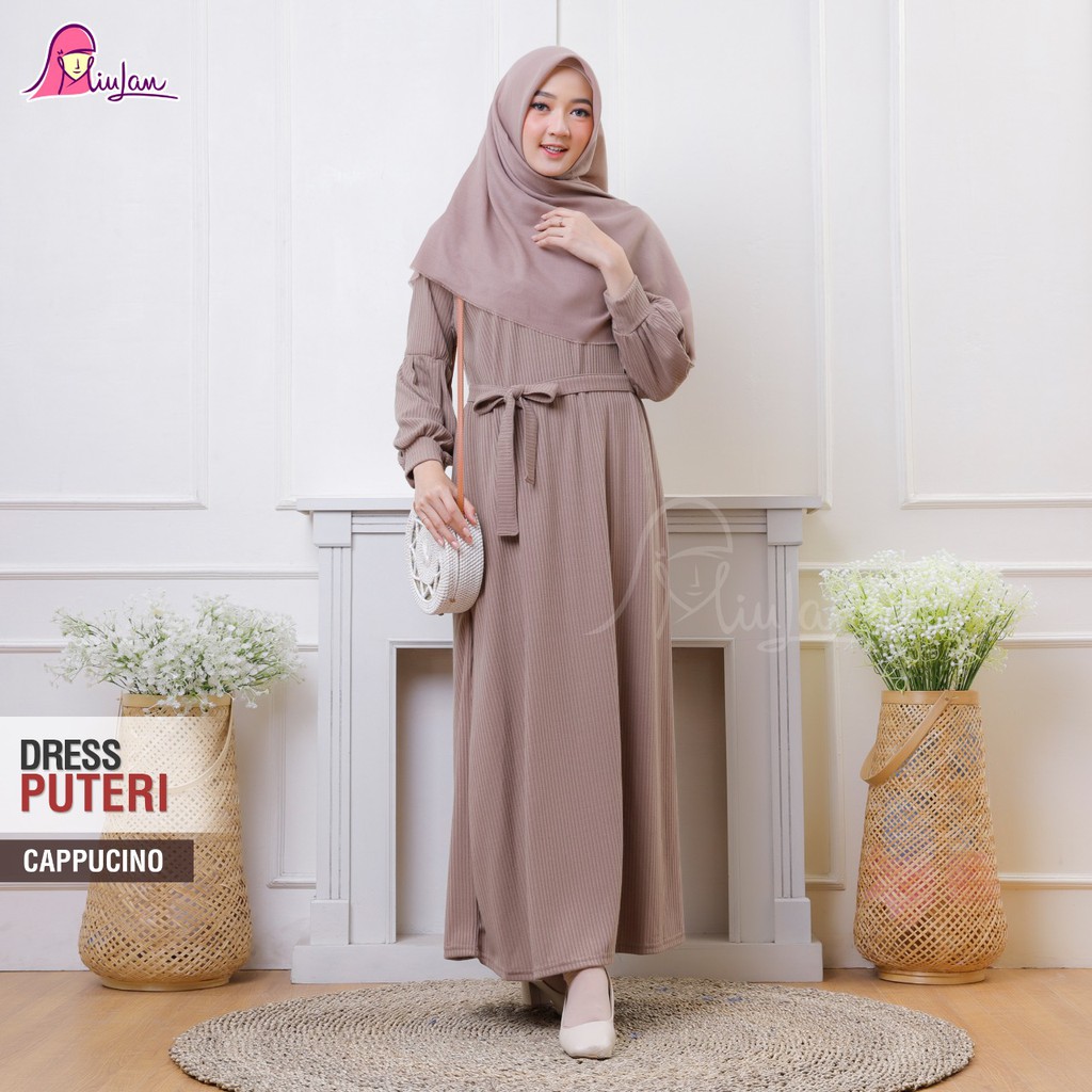 Jual Puteri Dress Miulan Baju Gamis Muslimah Terbaru Simple dan Modis