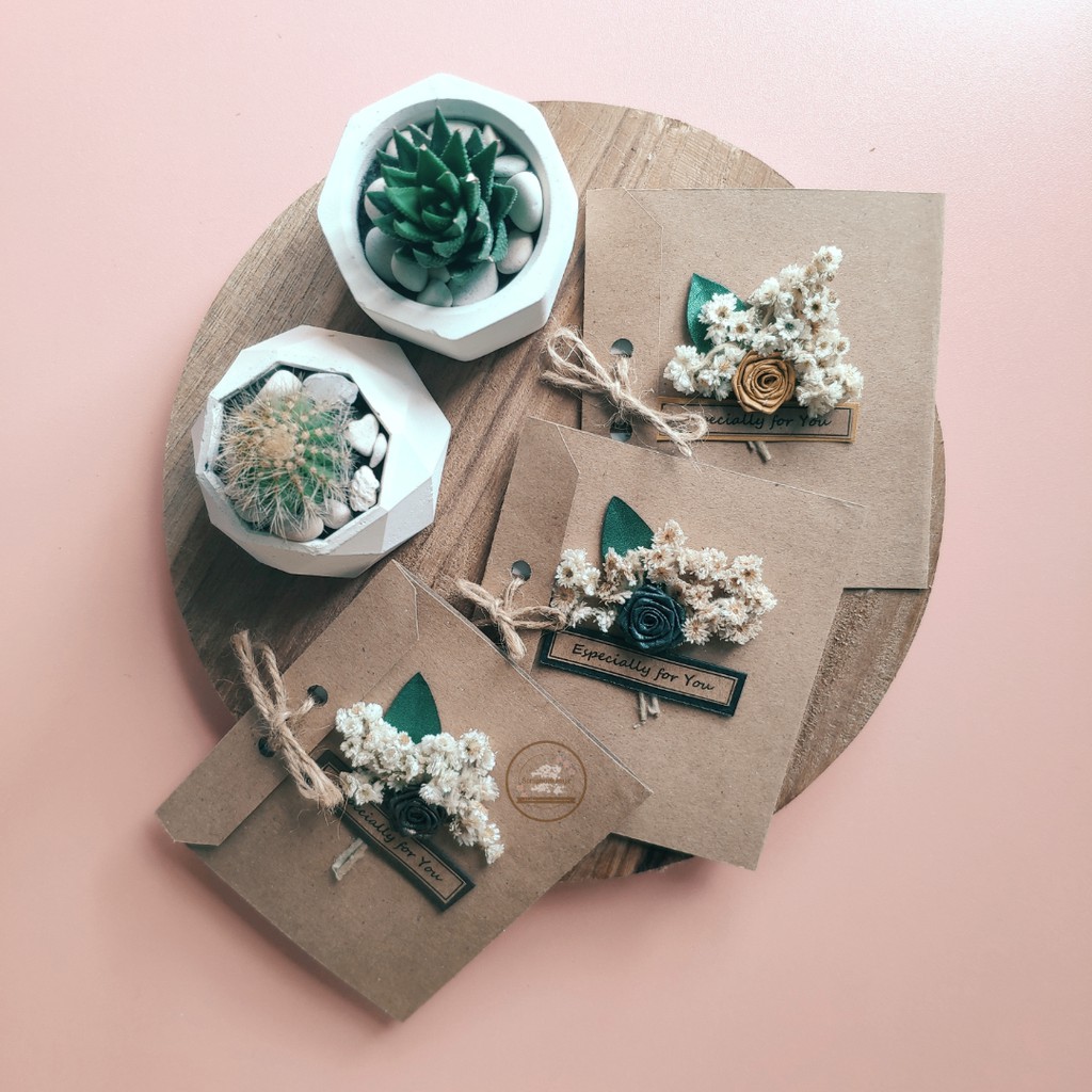 Jual Kartu Ucapan Bunga Kering | Gift Card | Greeting Card | Kartu ...