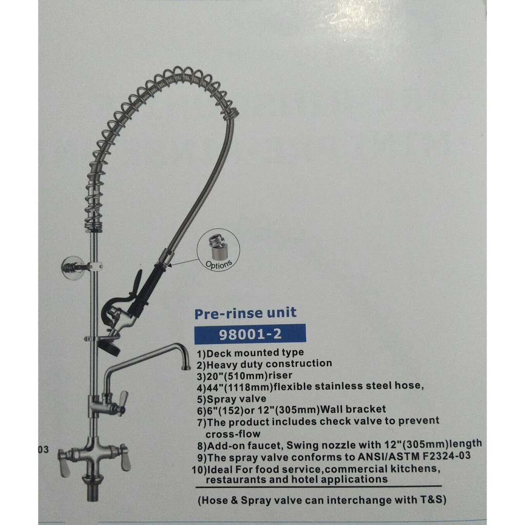 Jual Pre rinse unit with faucet/keran flexible hose dengan nozzle kran ...
