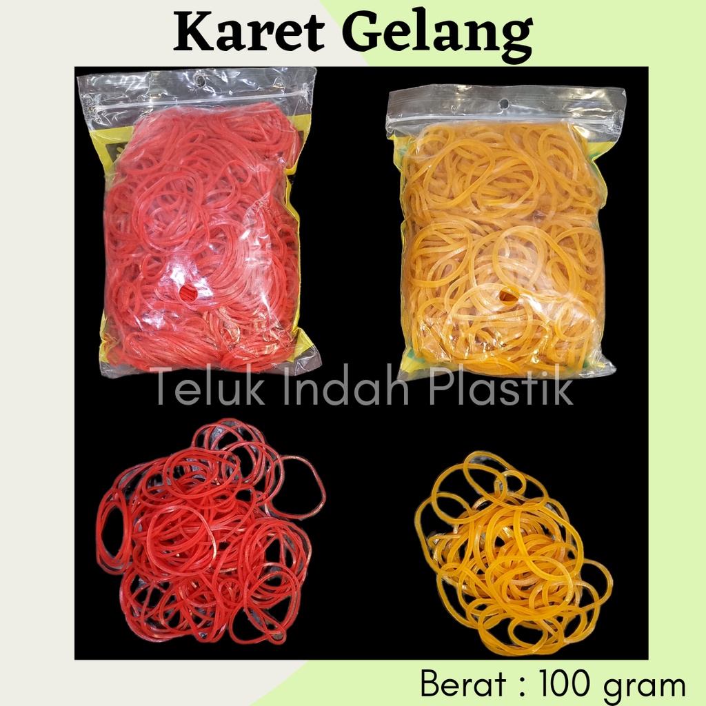 Jual Karet Gelang 100 Gram Karet Murah Berkualitas Karet Kuning Karet Merah Shopee Indonesia