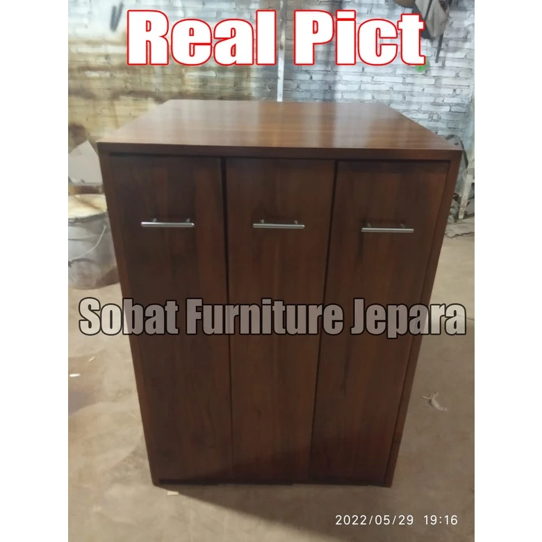 Rak Buku Sorong / Rak Dokumen / Lemari Buku Dorong / Kayu Jati / Kecil - foto 1
