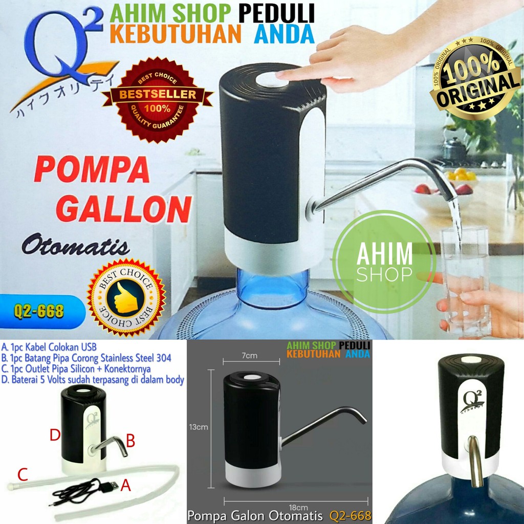 Jual Pompa Air Galon Otomatis Usb Charge Pompa Galon Elektrik Listrik Electric Q2 668 Q2 668 6399