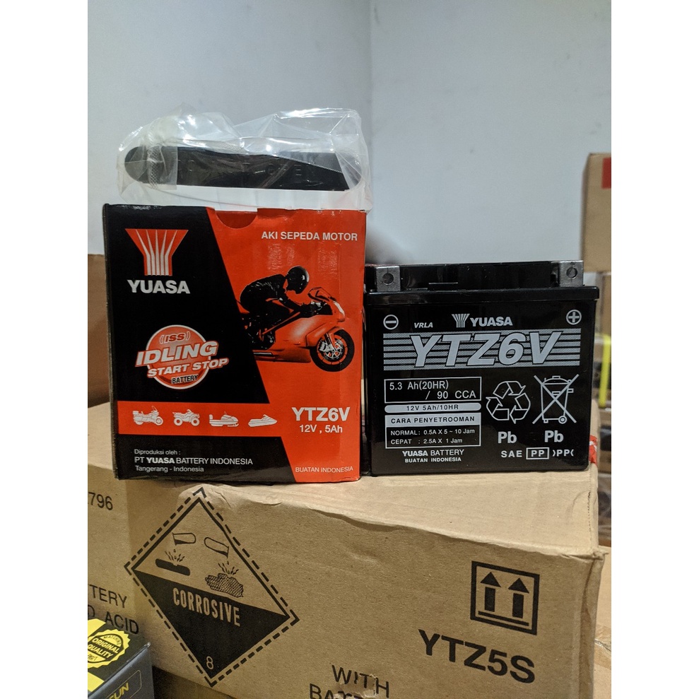 Jual AKI MOTOR KERING YUASA YTZ6V BUAT MOTOR HONDA VARIO 150,AKI KERING