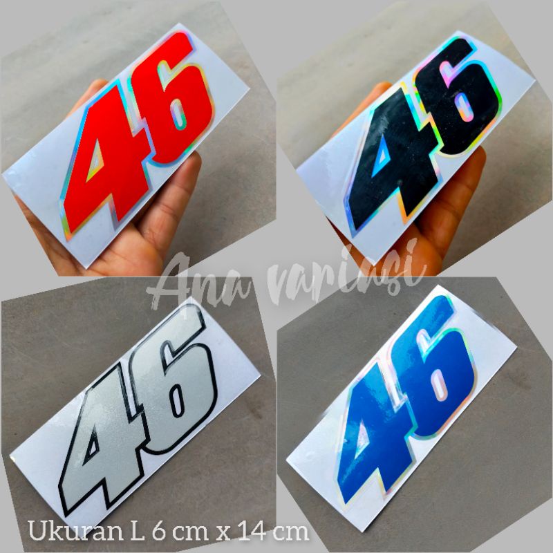 Jual stiker cutting no 46 stiker Valentino Rossi 46 Stiker motor balap ...