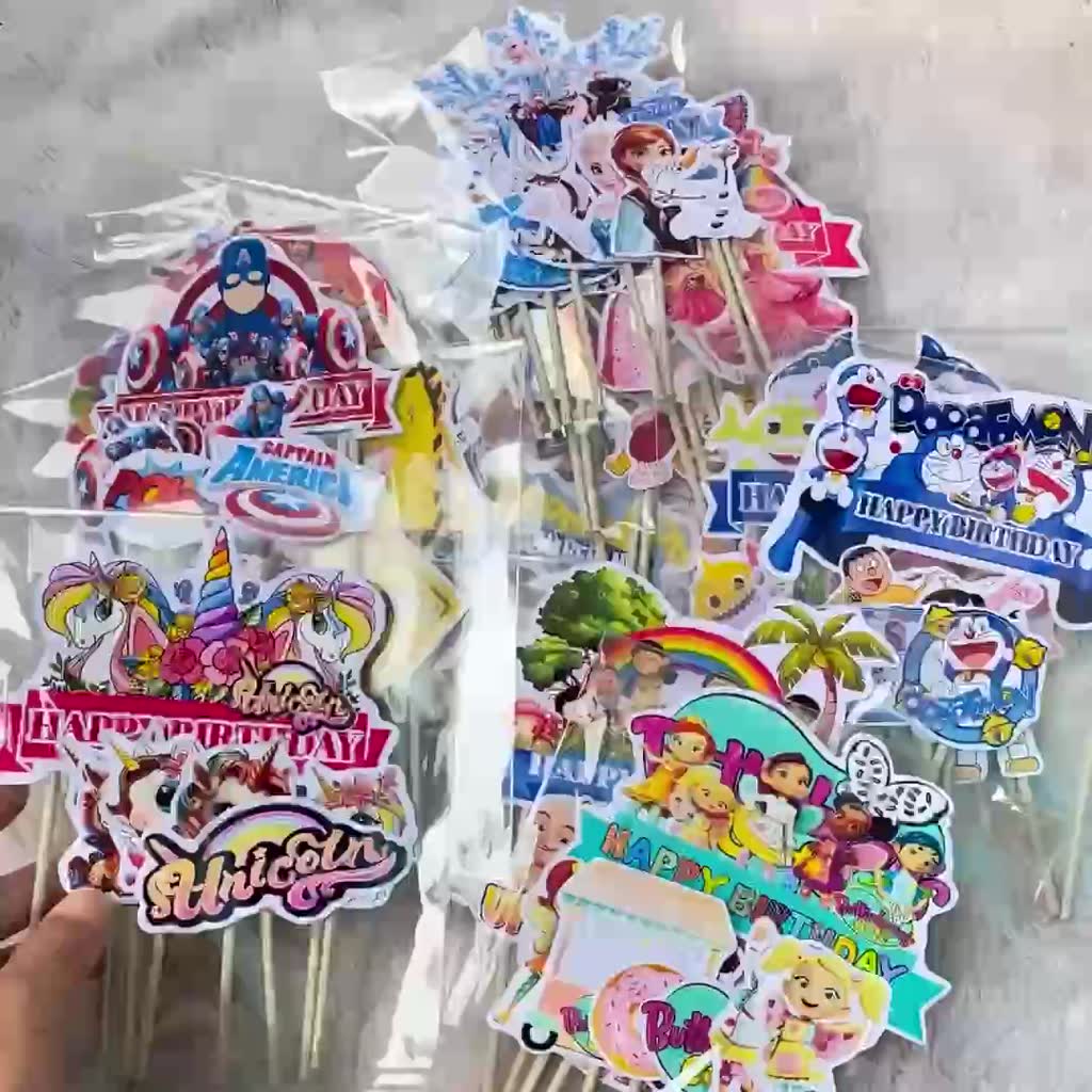 Jual Toper Karakter Cake Topper Murah Hiasan Kue Ulang Tahun Full Stick ...