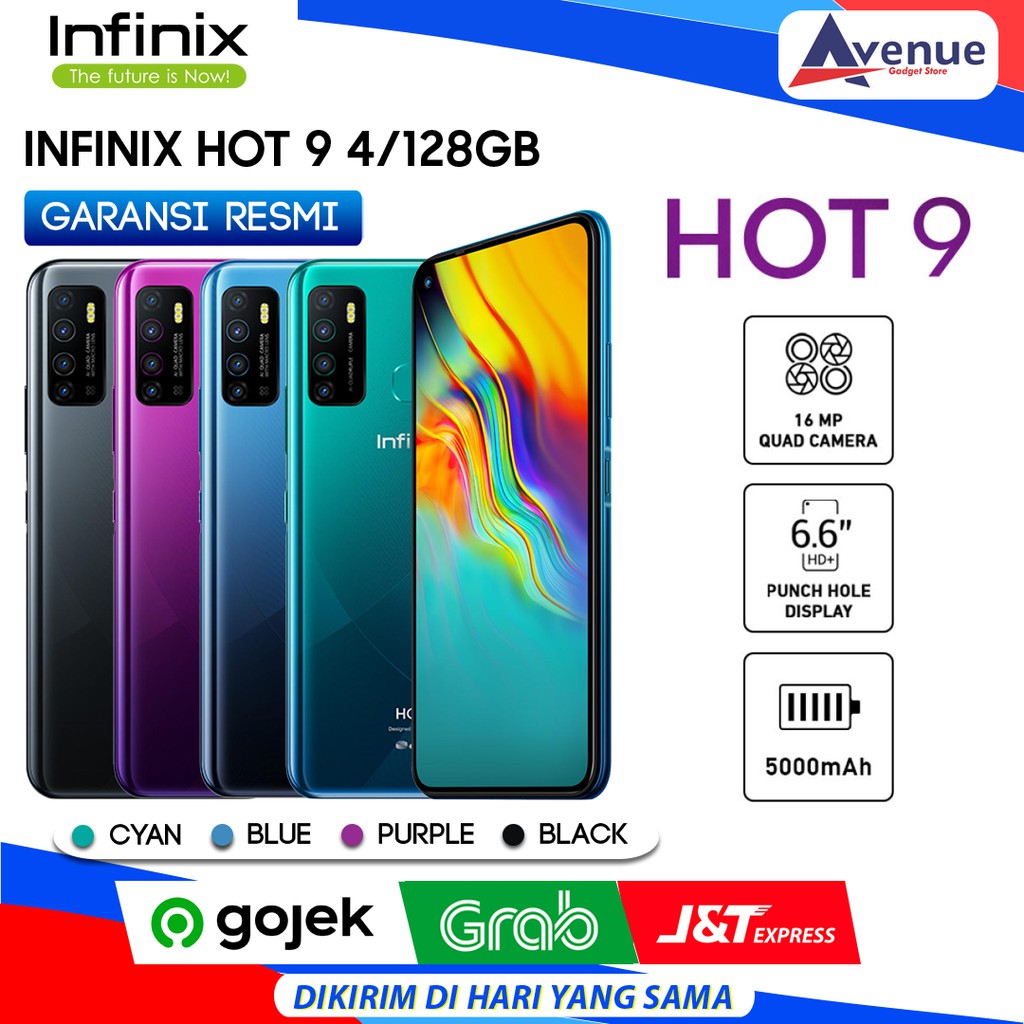 Jual HP INFINIX HOT 9 4/128GB GARANSI RESMI PROMO MURAH | Shopee Indonesia