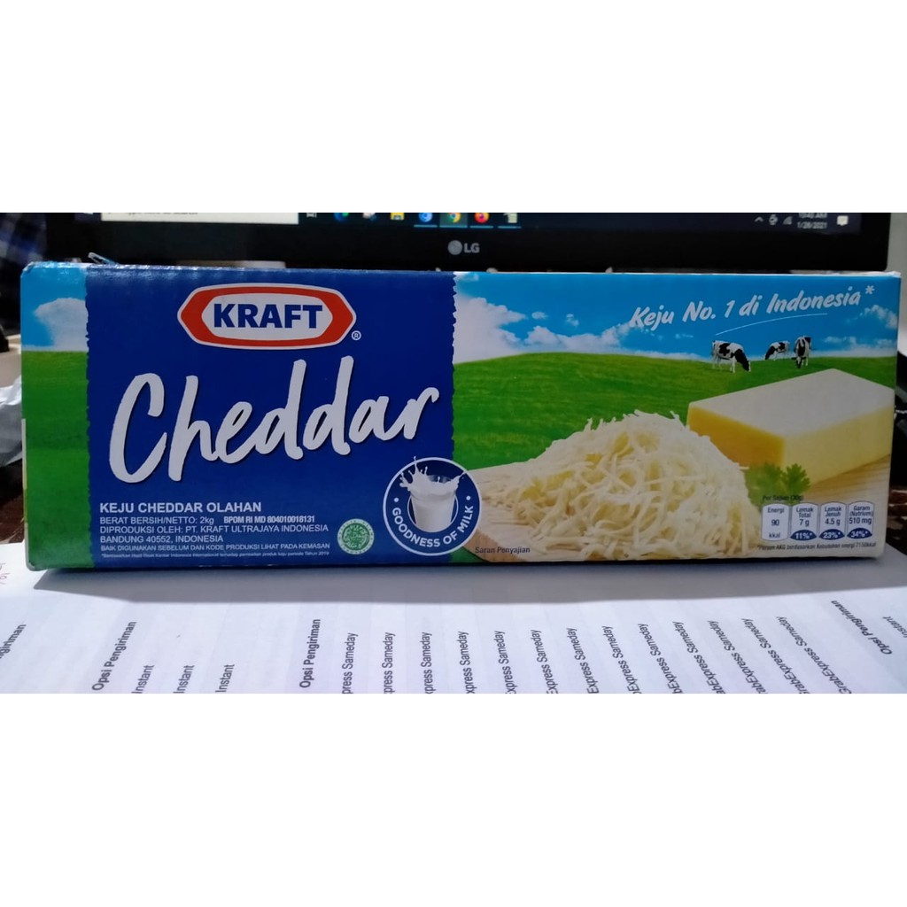 Jual Keju Kraft Cheddar 2kg | Shopee Indonesia