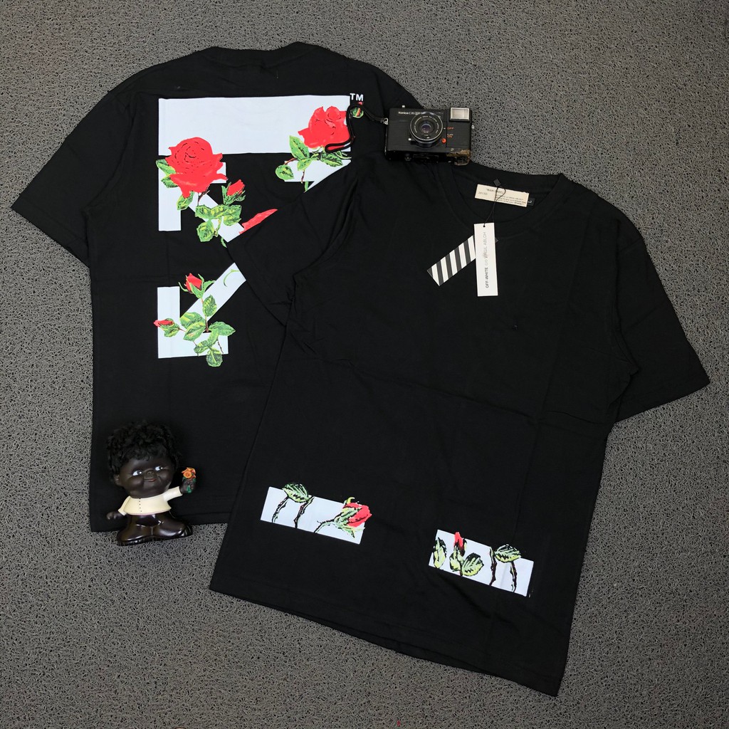 Off white rose outlet tee