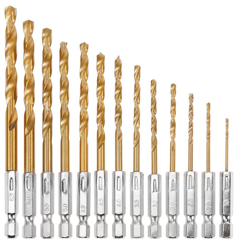 Jual Taffware Mata Bor Power Drill Steel Titanium Hex Shank 13 PCS - SV ...