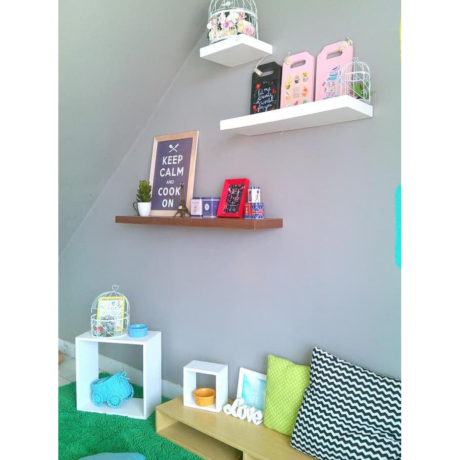 Jual Rak Dinding Floating Shelf Set 40 (Isi 3Pcs) - Putih | Shopee ...