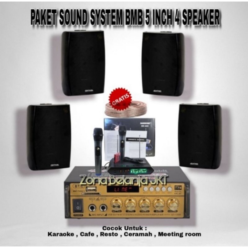 Jual PAKET SOUND SYSTEM KARAOKE BMB MINI KARAOKE CAFE RESTO SPEAKER