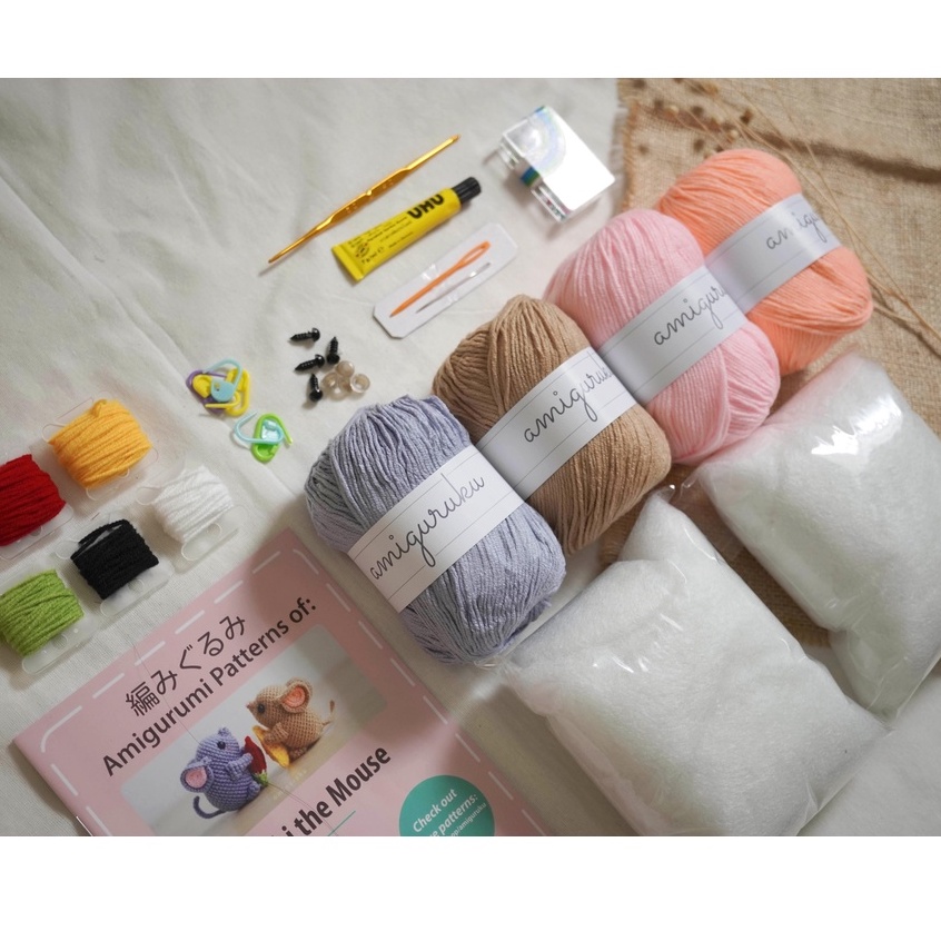 Jual Paket Rajut DIY Kits Amigurumi Crochet Doll Boneka Rajut Tikus ...