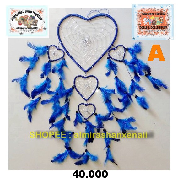 Jual Dreamcatcher LOVE/HATI Large BALI Handmade (HIASAN RUMAH CANTIK